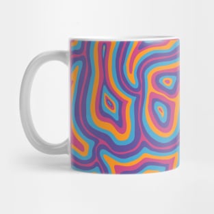 Groovy Abstract Retro Liquid Marble Swirls, Purple Blue Orange Pink Mug